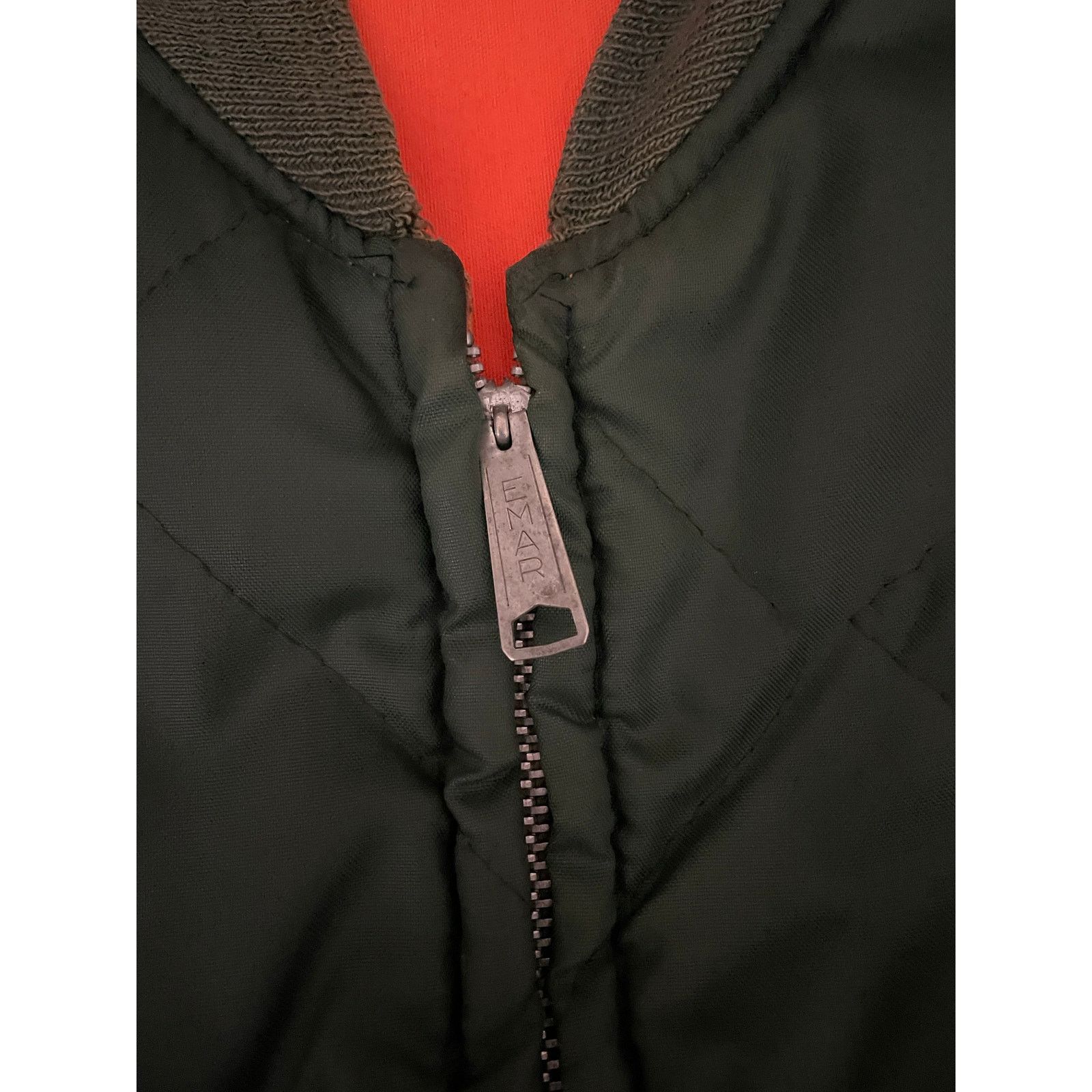 Vintage Hunting Vest 50s 60s Reversible Green Orange EMAR Zipper M Size US M / EU 48-50 / 2 - 4 Thumbnail