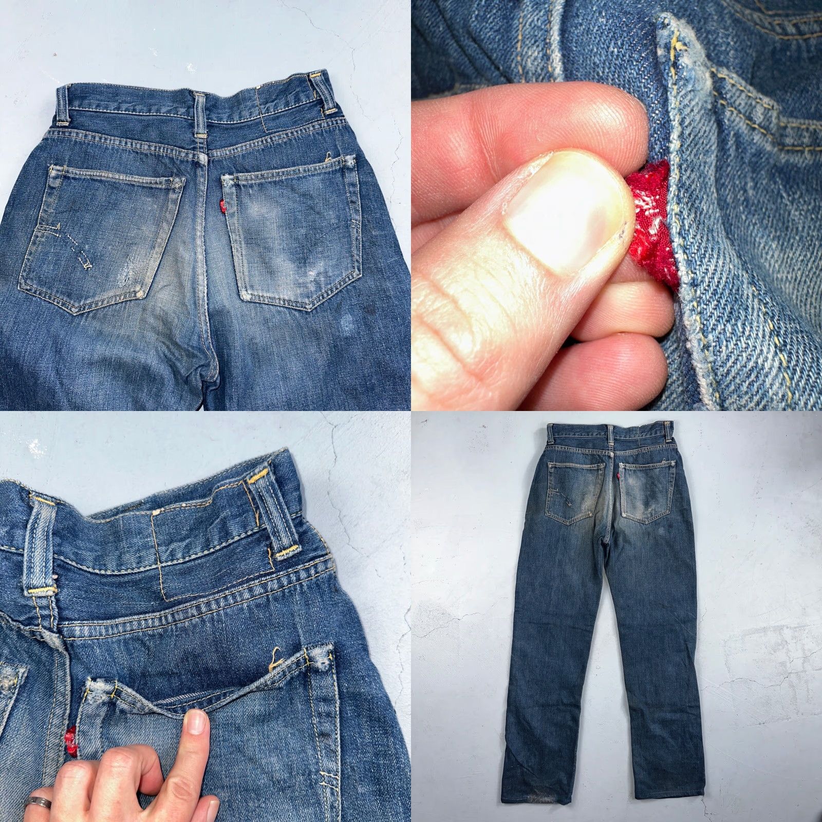 Levi's Vintage Levis Jeans 701 Big E 50s 1950s Redline Hidden Rivets USA 501 Act 26x29 Size US 26 / EU 42 - 11 Thumbnail