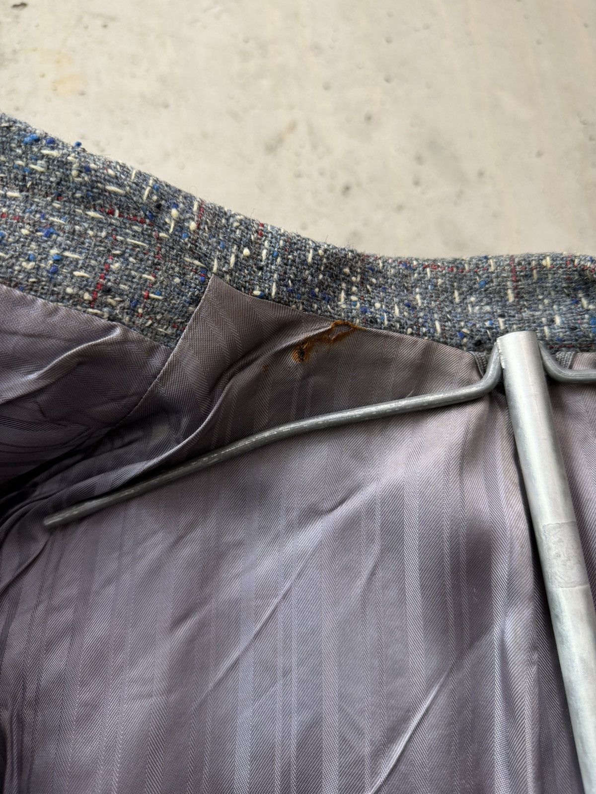 Vintage 50s Grey Black/Blue/Red Atomic Fleck Wool Rockabilly Jacket Size 44R - 12 Thumbnail