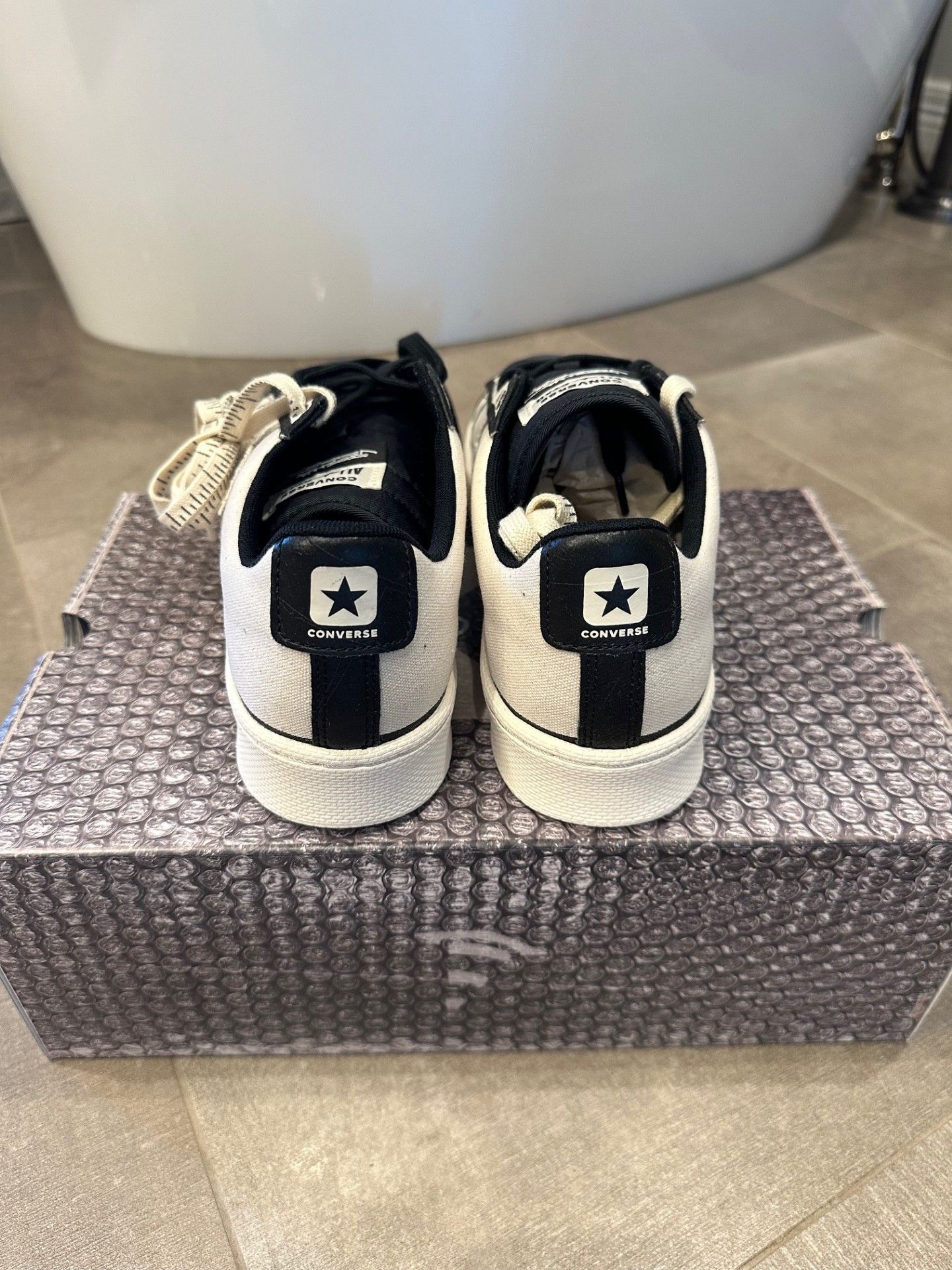 Converse Converse X Joshua Vides Pro Leather White Black Canvas Low Size US 11 / EU 44 - 4 Thumbnail