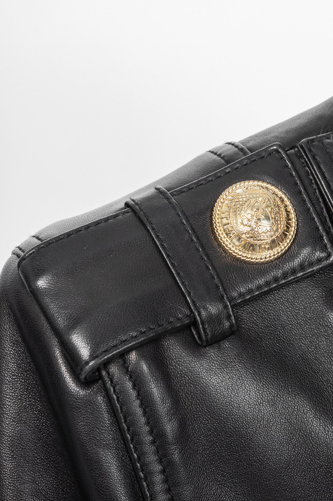 Balmain Balmain Black Lambskin-Leather Quilted Biker Jacket Size M / US 6-8 / IT 42-44 - 6 Thumbnail