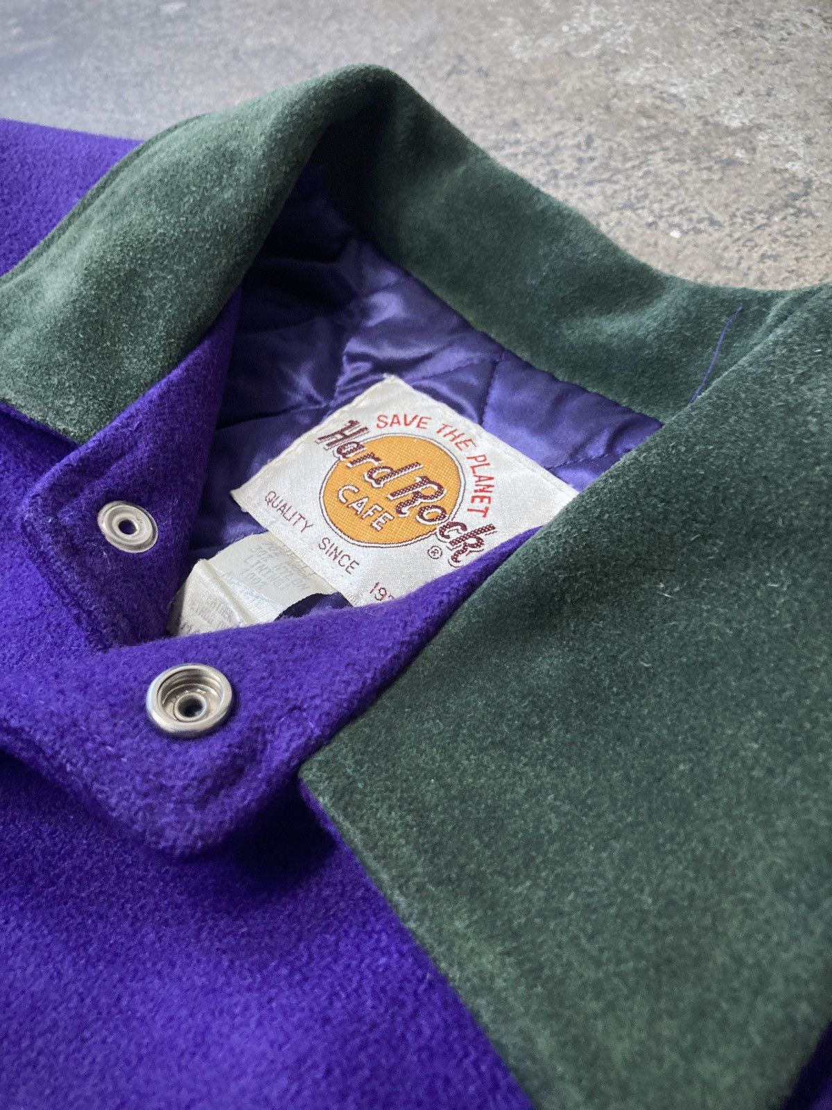 Hard Rock Cafe × Vintage Vintage 90s Hard Rock Café Leather & Wool Jacket Size US M / EU 48-50 / 2 - 11 Thumbnail