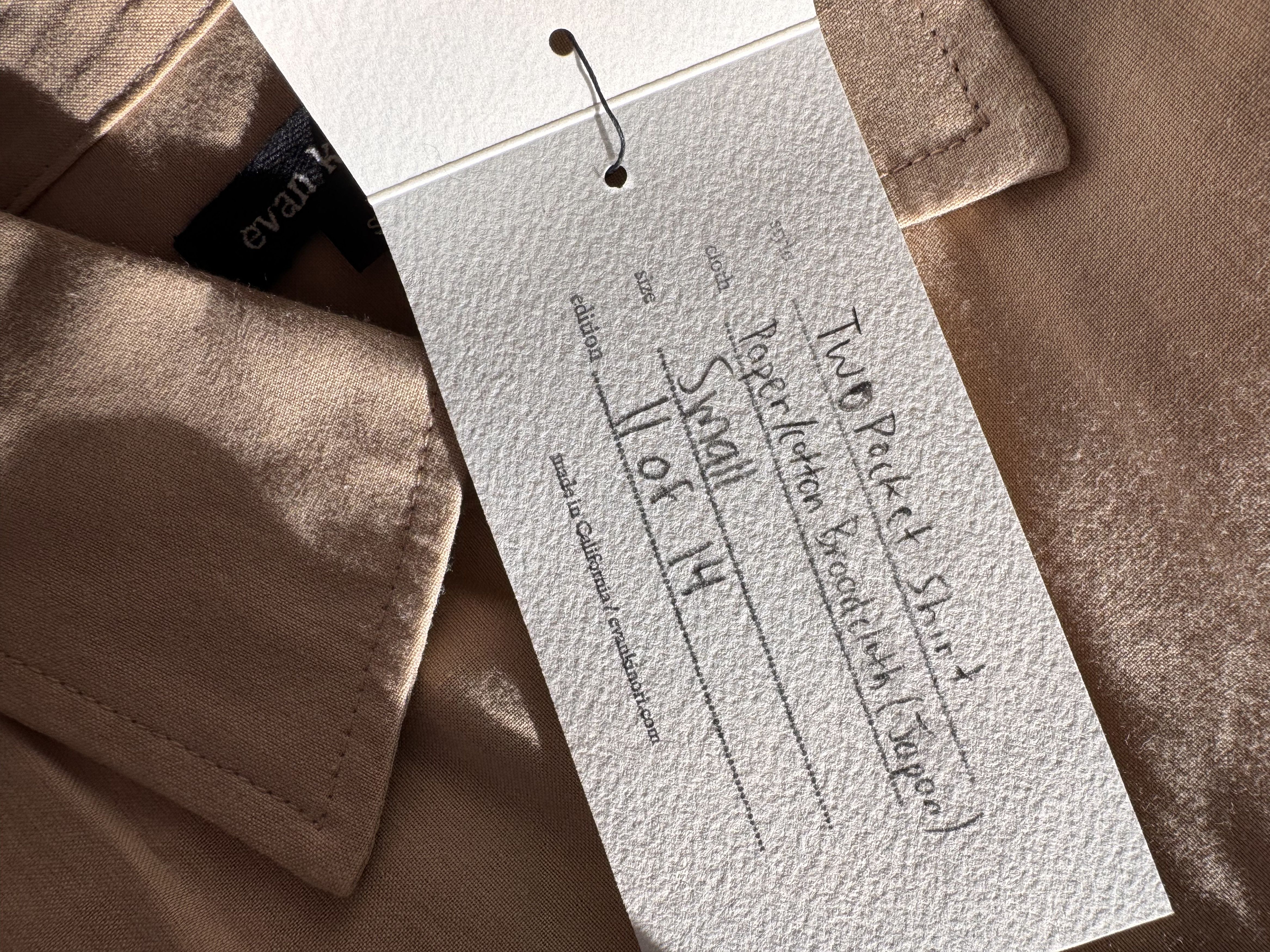 Evan Kinori Evan Kinori Two Pocket Shirt Paper/Cotton Broadcloth Beige Size US S / EU 44-46 / 1 - 2 Thumbnail