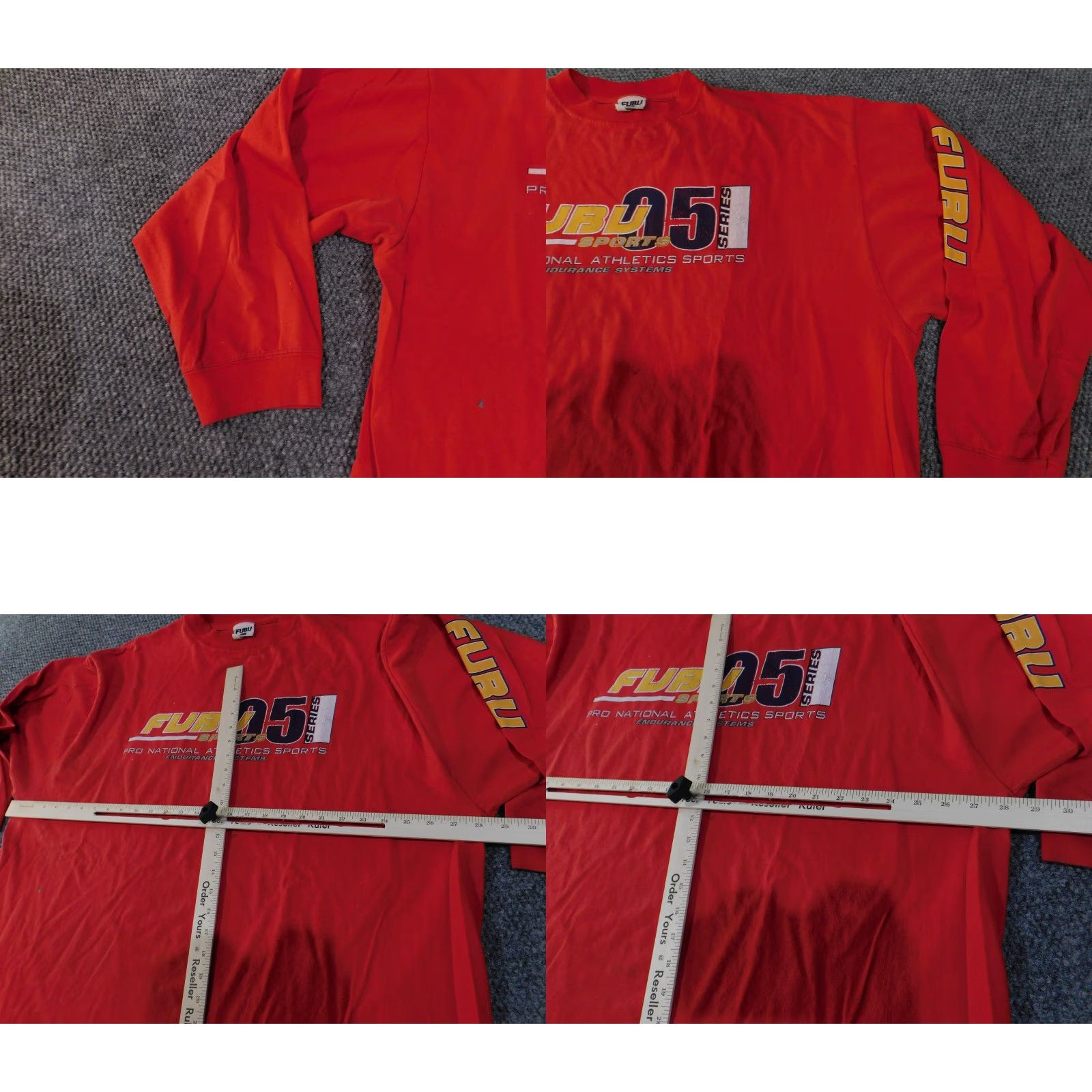 Fubu VINTAGE FUBU Shirt Mens 2XL Red 90s USA Pro National Athletics Sports Graphic Print Crew Neck Long Sleeve Hip Hop Streetwear Default Size US XL / EU 56 / 4 - 8 Thumbnail