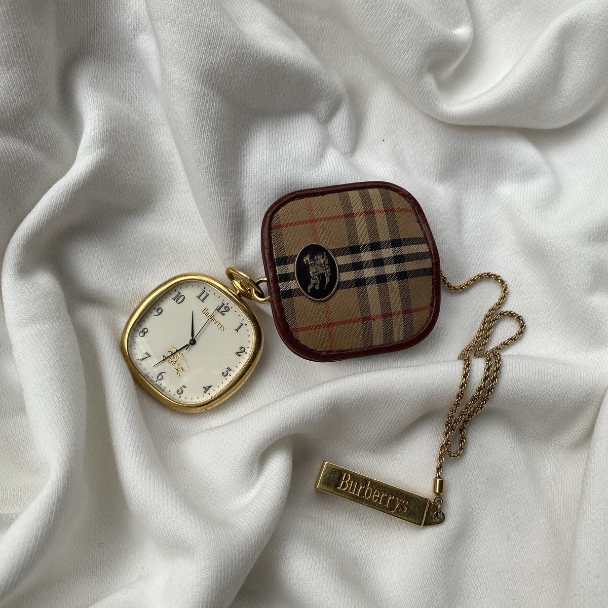 image of Vintage Burberry Pocket Watch in Gold, Men's