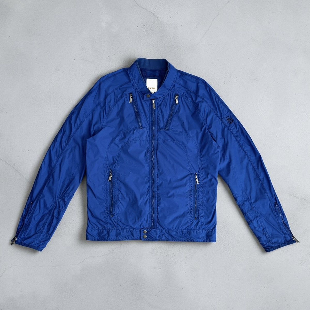 Diesel Teflon Nylon Biker Moto Jacket Blue Y2K 1XL, Men's