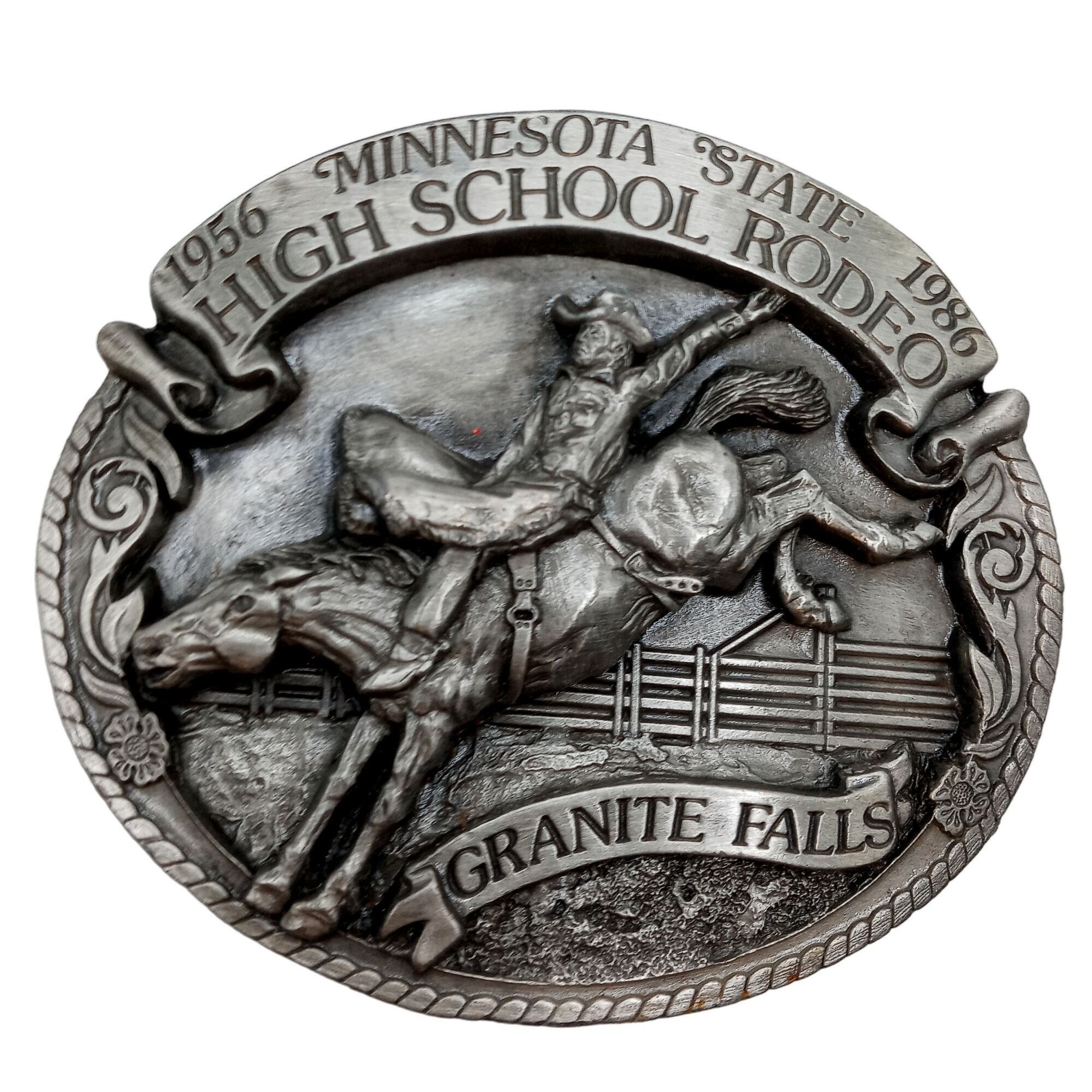 High School Rodeo Belt Buckle Minnesota 1986 Bareback Rider