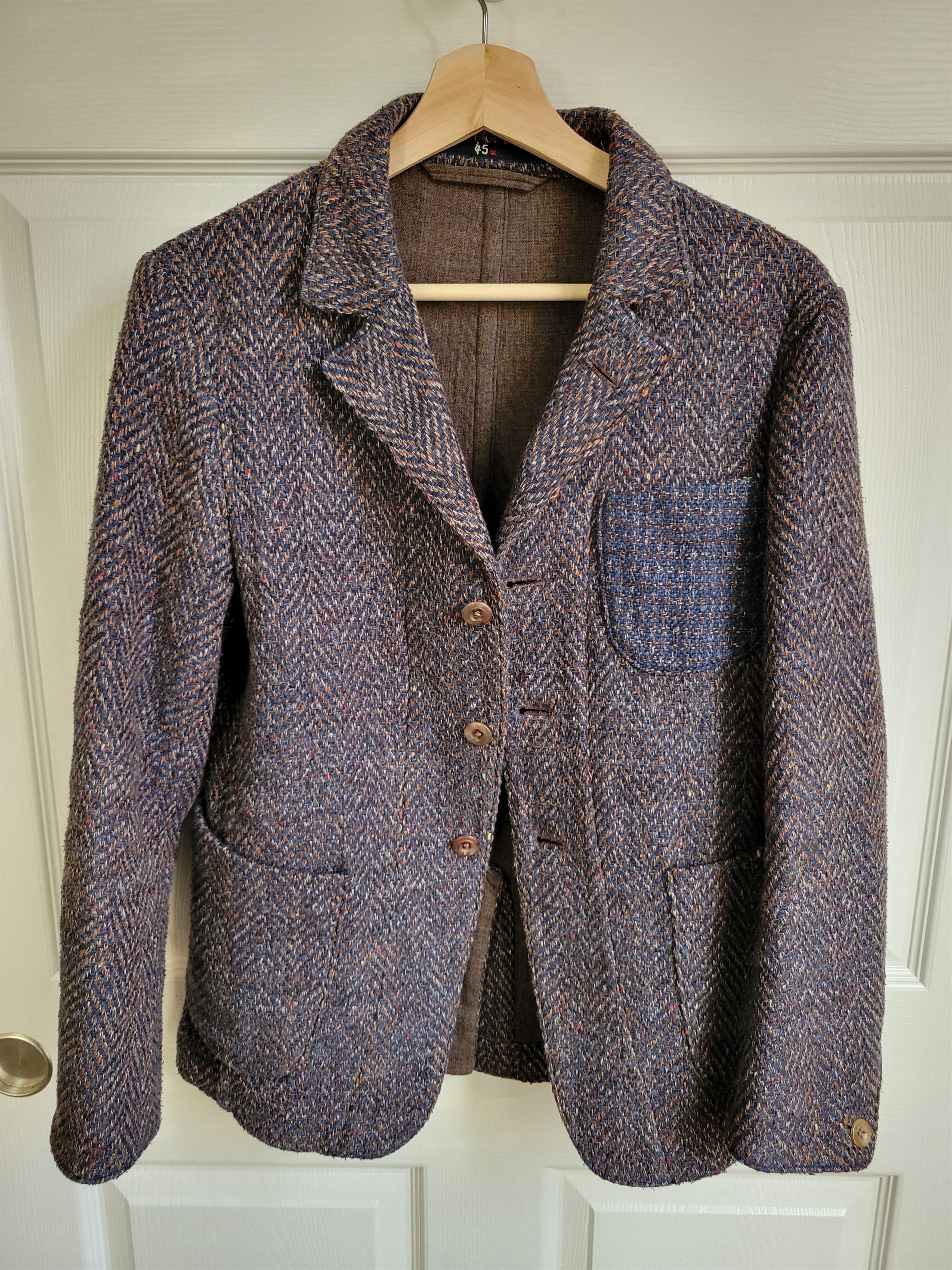 45R Indigo Kuba Tweed Blazer Jacket
