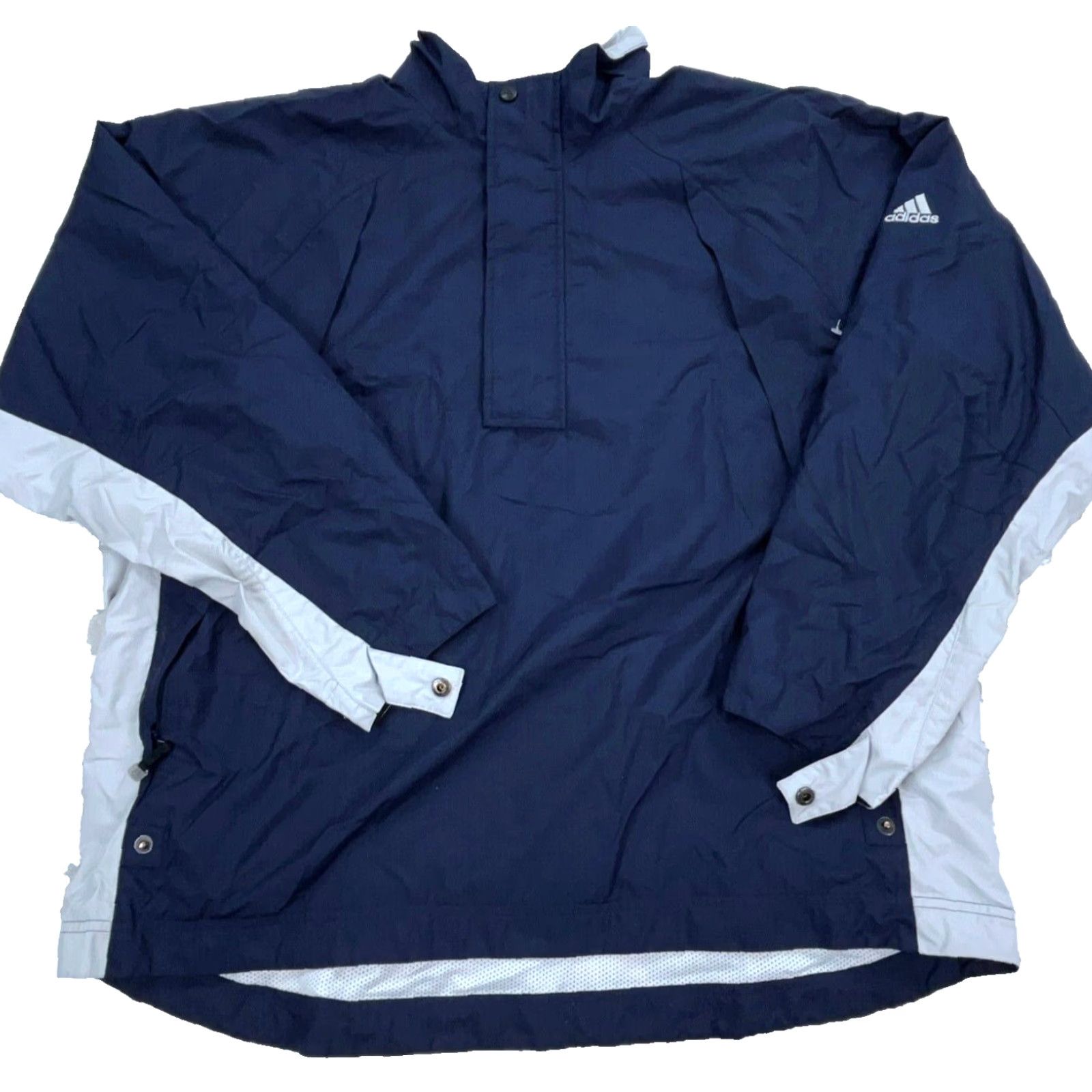 Adidas VINTAGE adidas Jacket Men Medium Blue Gray Windbreaker Track Suit Y2K Pullover Size US M / EU 48-50 / 2 - 2 Thumbnail