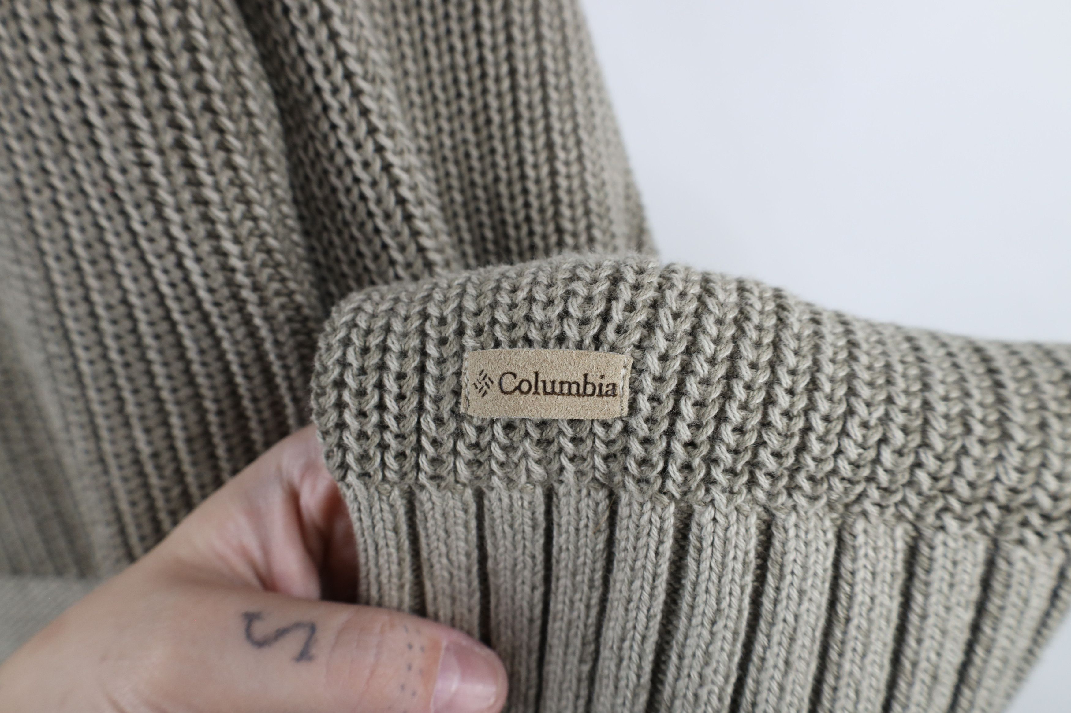 Columbia × Vintage Vintage 90s Columbia Ribbed Marled Knit Sweater Gray Cotton Size US L / EU 52-54 / 3 - 4 Thumbnail