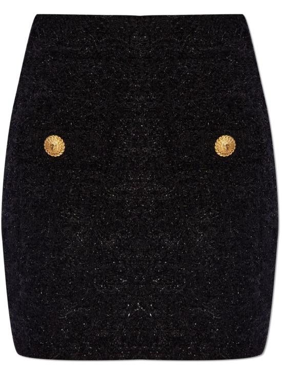Balmain BALMAIN Women Mid Skirts DF1LB015 KG430PA Black Size 28" / US 6 / IT 42 - 1 Thumbnail