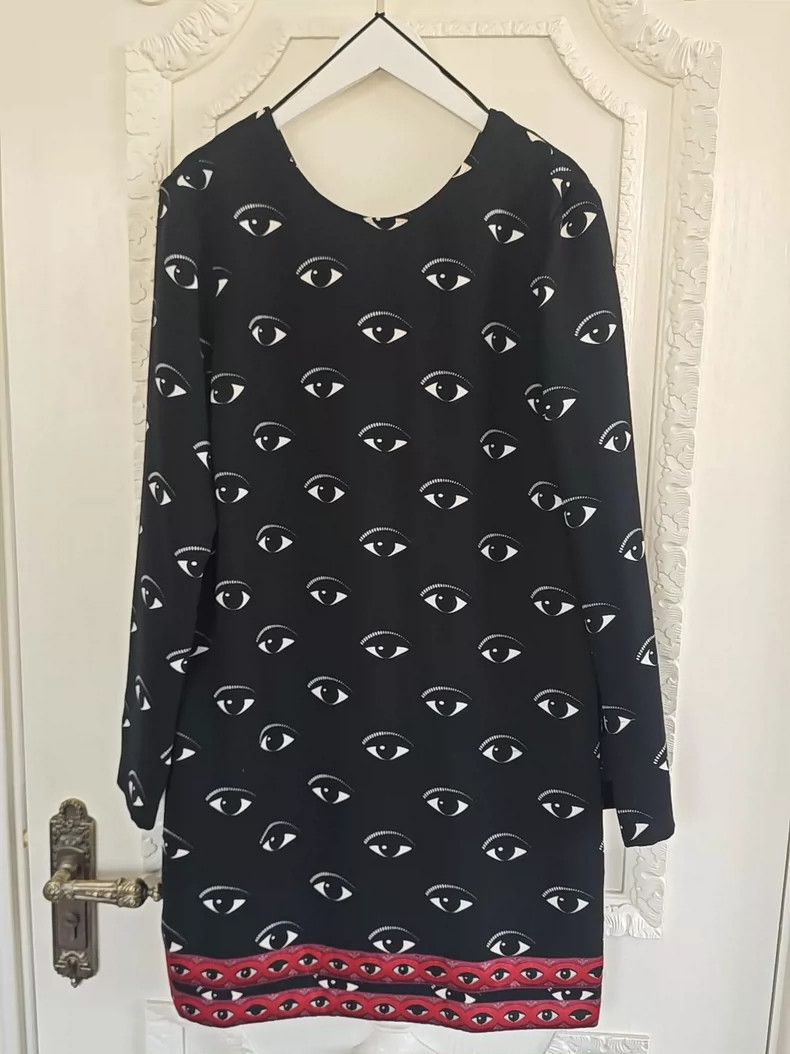 Kenzo KENZO A dress with a black eye print Size XS / US 0-2 / IT 36-38 - 2 Thumbnail