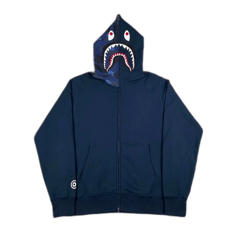 Bape BAPE Blue Shark Hoodie Jacket XL Size Size US XL / EU 56 / 4 - 1 Thumbnail