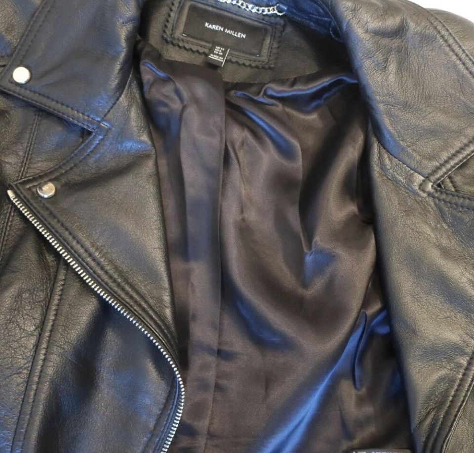 Karen Millen Karen Millen Black Lamb Leather Moto Biker Jacket sz.8 Size M / US 6-8 / IT 42-44 - 10 Thumbnail