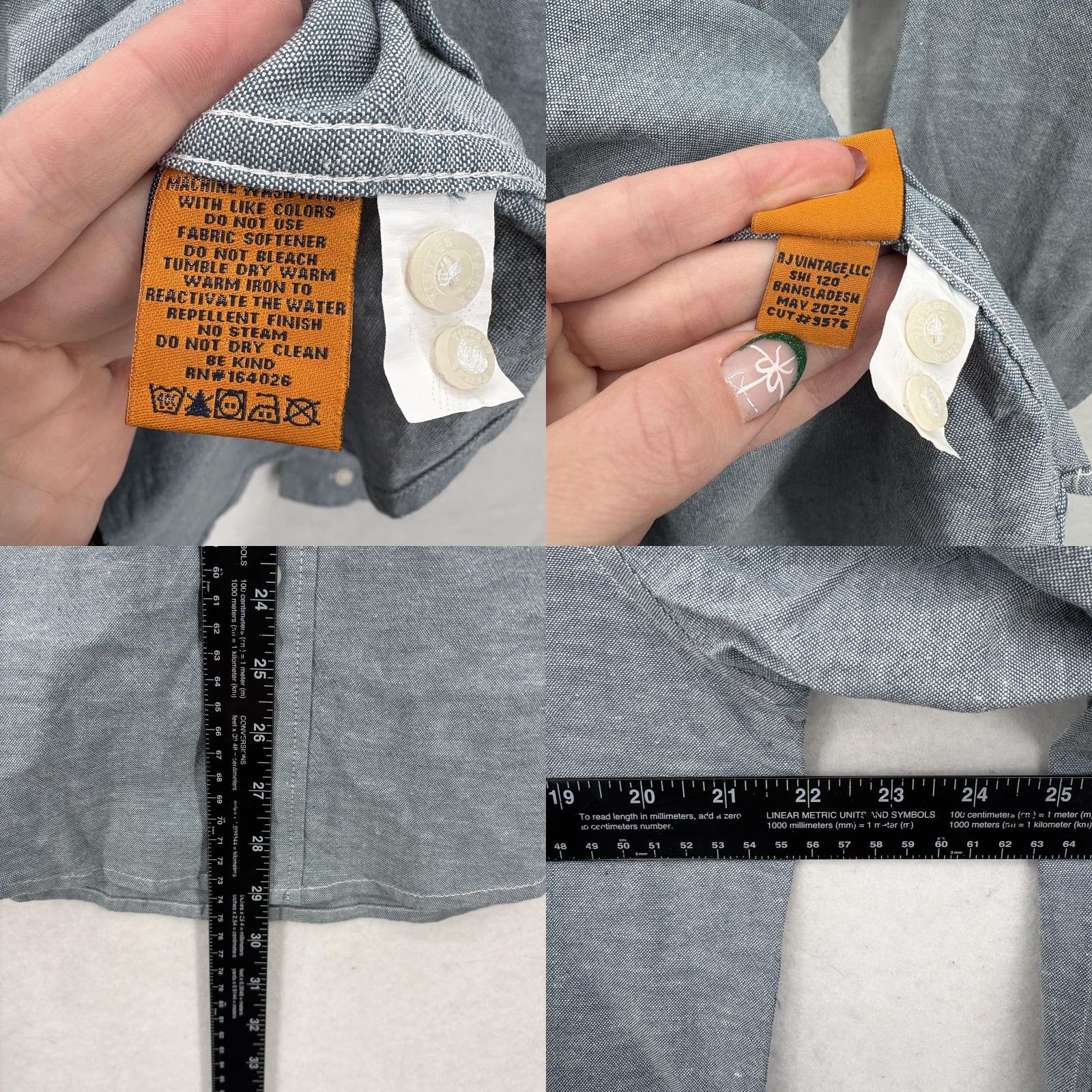 Vintage VINTAGE Tailor Vintage Shirt Mens Medium Gray Luxe Performance Airotec Button-Down NWT Size US M / EU 48-50 / 2 - 8 Thumbnail
