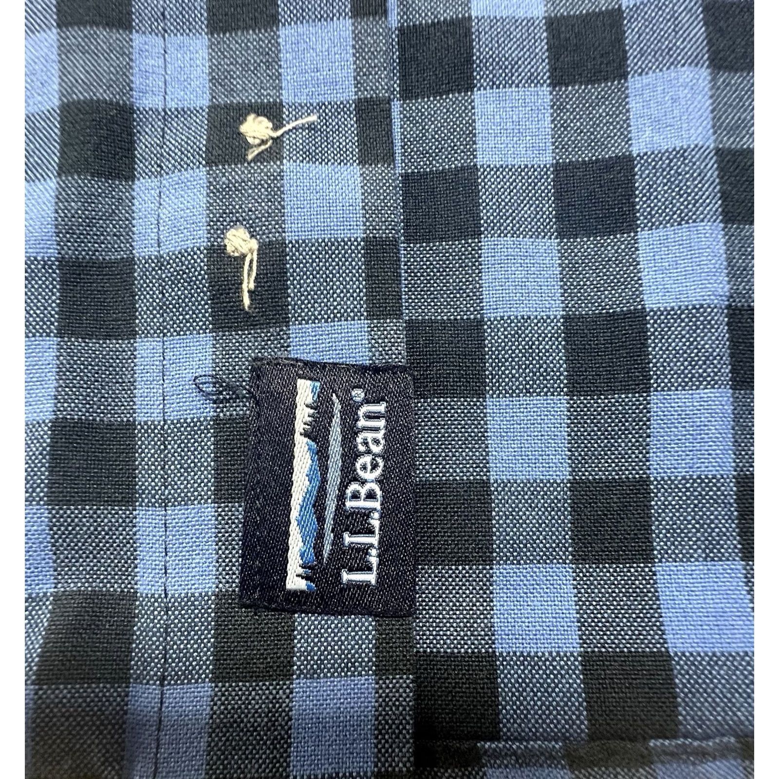 Vintage VINTAGE L.L. Bean Men’s Button Up Shirt Gingham Check 100% Cotton Blue M Size US M / EU 48-50 / 2 - 5 Thumbnail