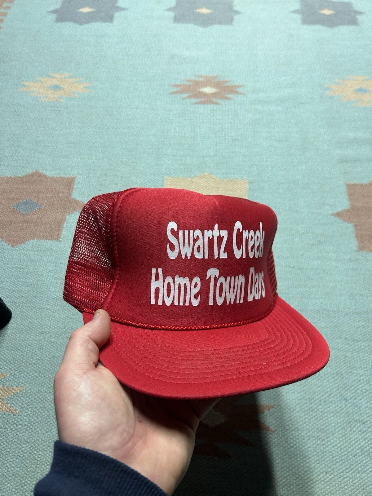 Vintage Vintage trucker hat Swartz creek Michigan home town days red Size ONE SIZE - 1 Thumbnail