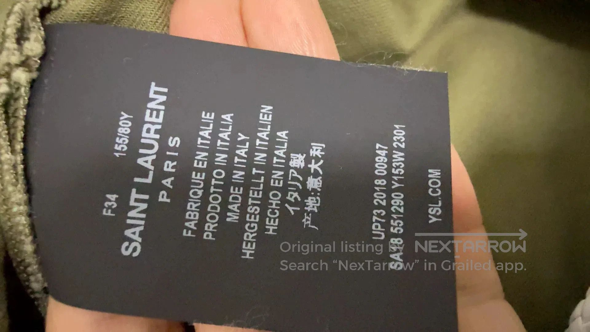 Saint Laurent Paris Saint Laurent Olive Military Shirt. Size US M / EU 48-50 / 2 - 8 Thumbnail