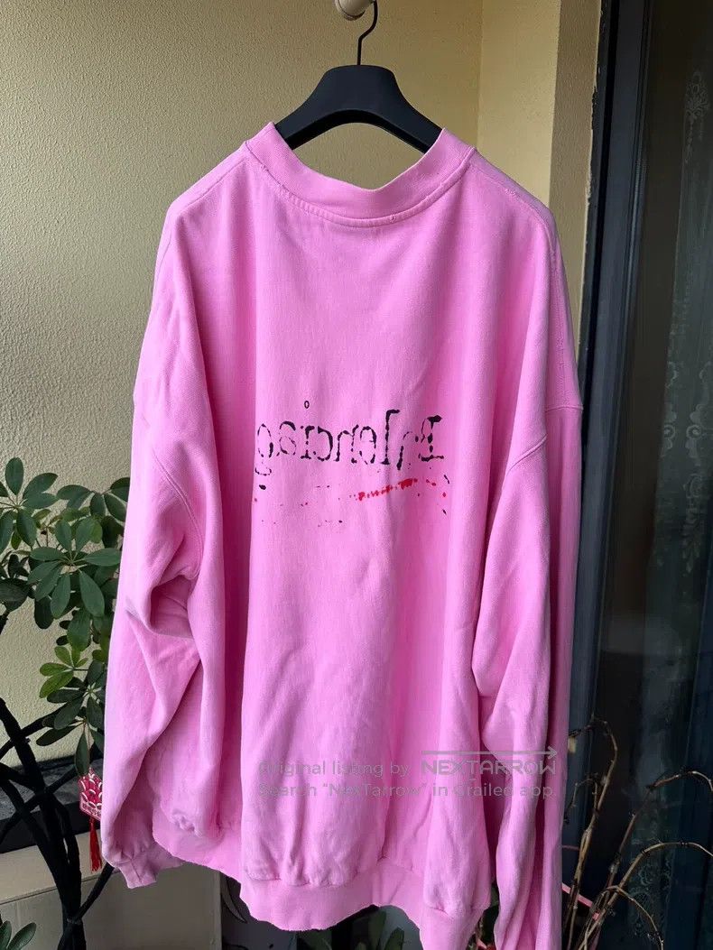 Balenciaga Balenciaga Pink Wave Logo Sweatshirt Size US XL / EU 56 / 4 - 2 Thumbnail