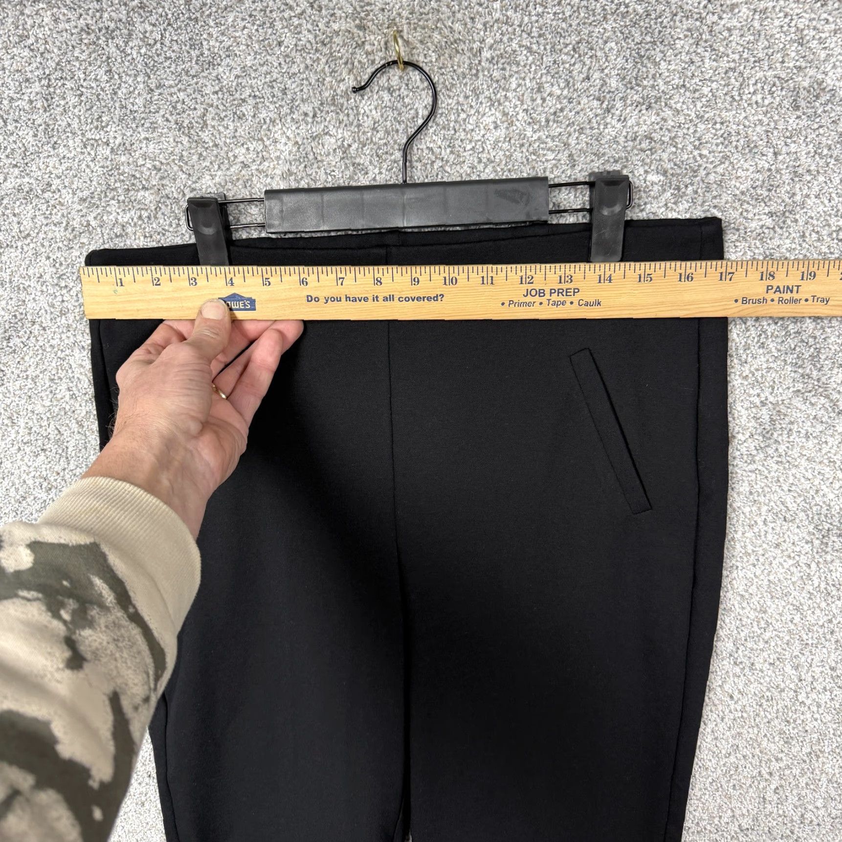 Vintage Chico's Chicos Dress Pants Womens 1 Black Ponte Preppy Slimming Tapered Elastic Waist Pockets Flat Front Size 25" / US 0 / IT 36 - 2 Thumbnail