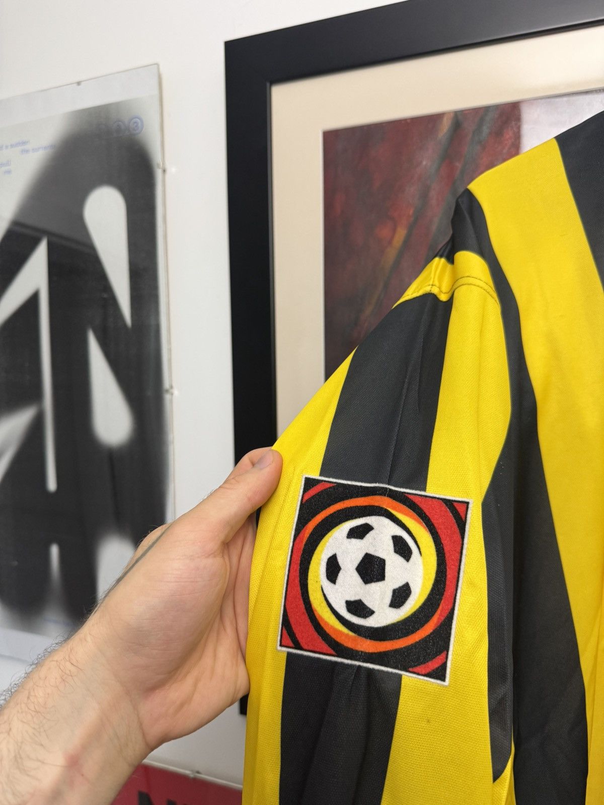 Vintage BORUSSIA DORTMUND JERSEY GOOOL.DE SOCCER FOOTBALL SPORT LS Size US XXL / EU 58 / 5 - 3 Thumbnail