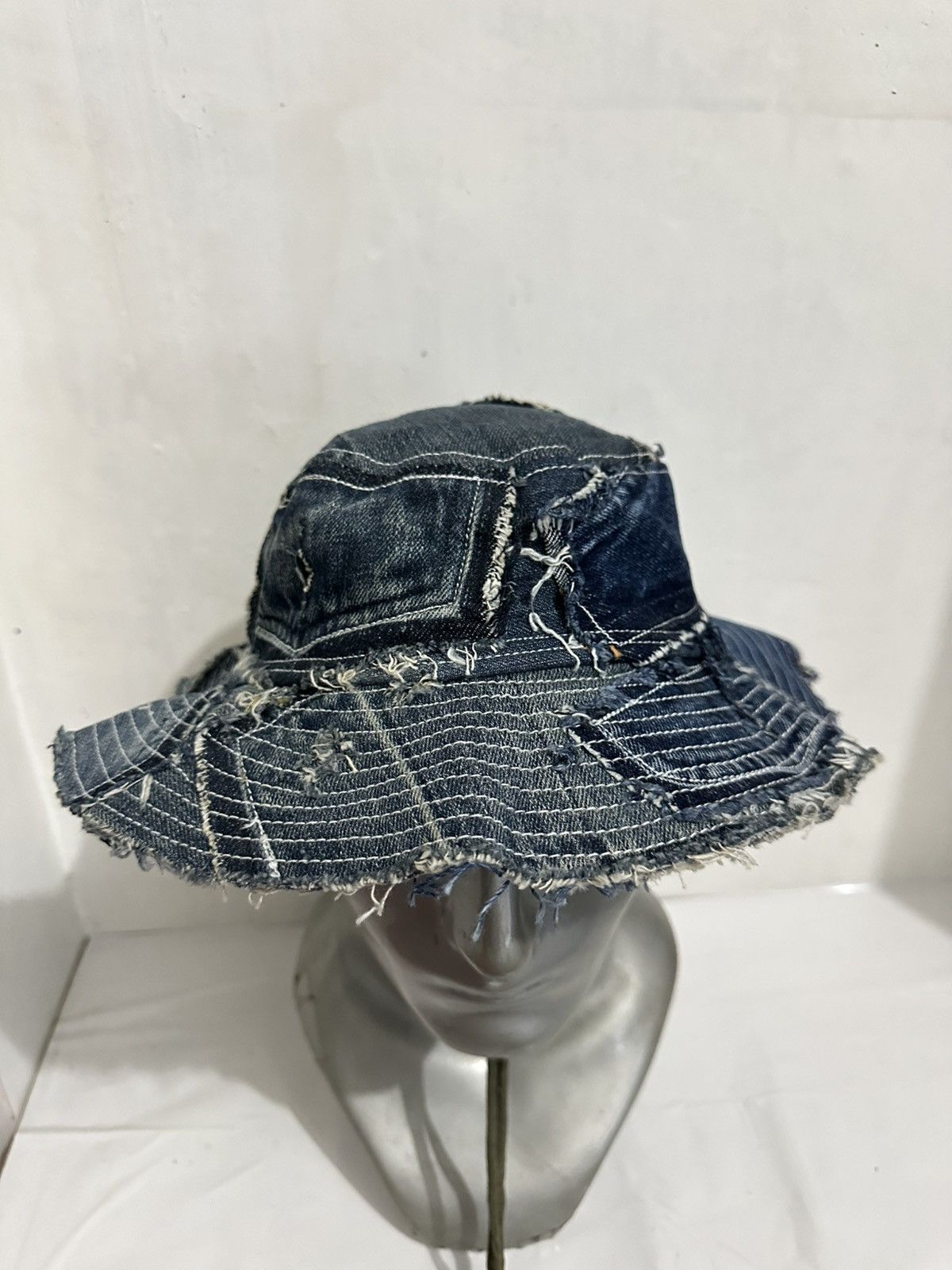 Art Comes First Beautifull Custom Made Patchwork Denim Bucket Hats Size ONE SIZE - 2 Thumbnail