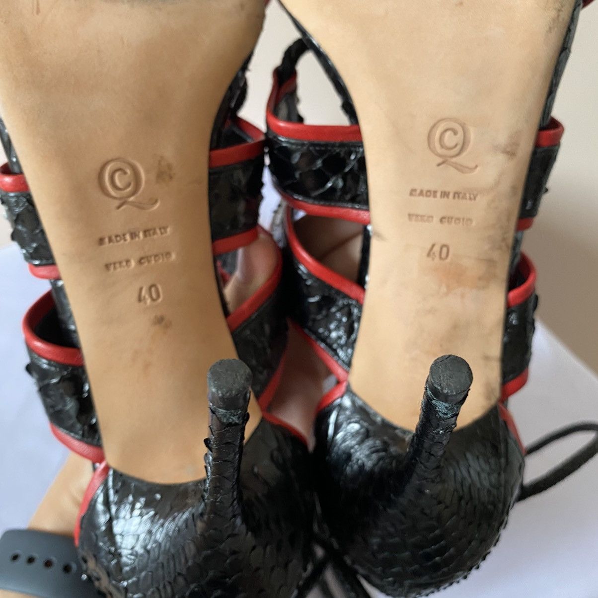 Alexander McQueen Alexander McQueen Python Black/Red Lace Up Heels Sandals Y2K Size US 10 / IT 40 - 10 Thumbnail