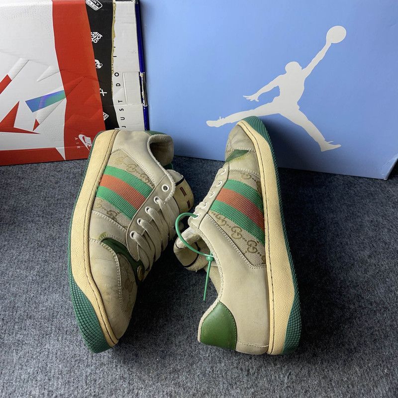Gucci Gucci Screener Green Leather Sneakers - Size US 10.5 / EU 43-44 - 7 Thumbnail
