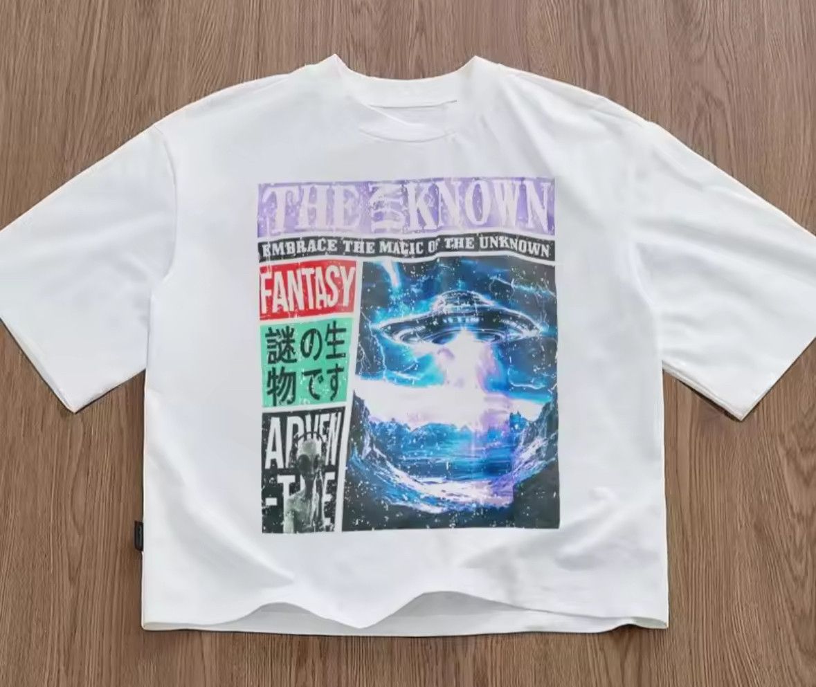 Other Street Retro Y2K UFO Alien Headline Newspaper Print T-Shirt Size US L / EU 52-54 / 3 - 1 Thumbnail