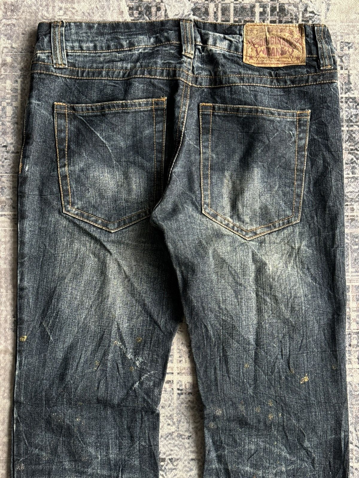 Japanese Brand Y2KVintage Gold Splash Punk Poem Flared Denim / ifsixwasnine Size US 33 - 7 Thumbnail
