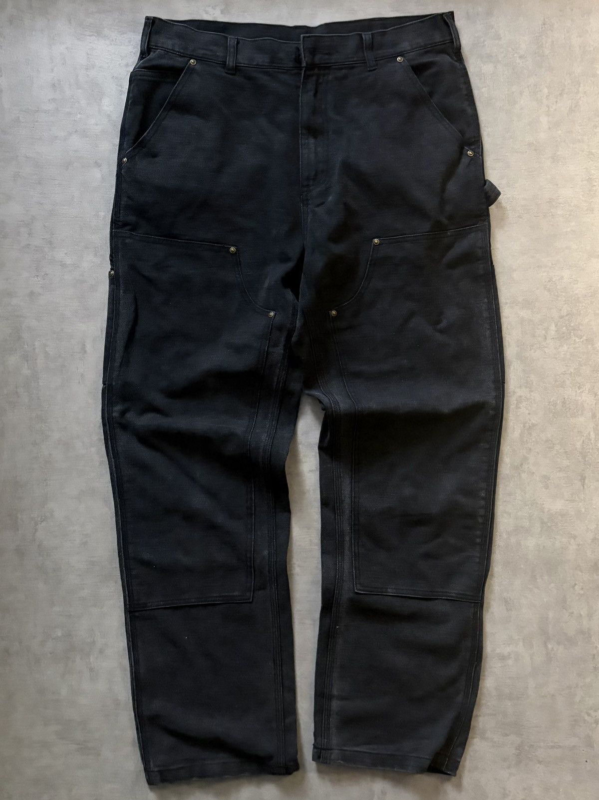 Carhartt Vintage Carhartt B136 BLK Sand Black Double Knee Carpenter Size US 34 / EU 50 - 1 Thumbnail