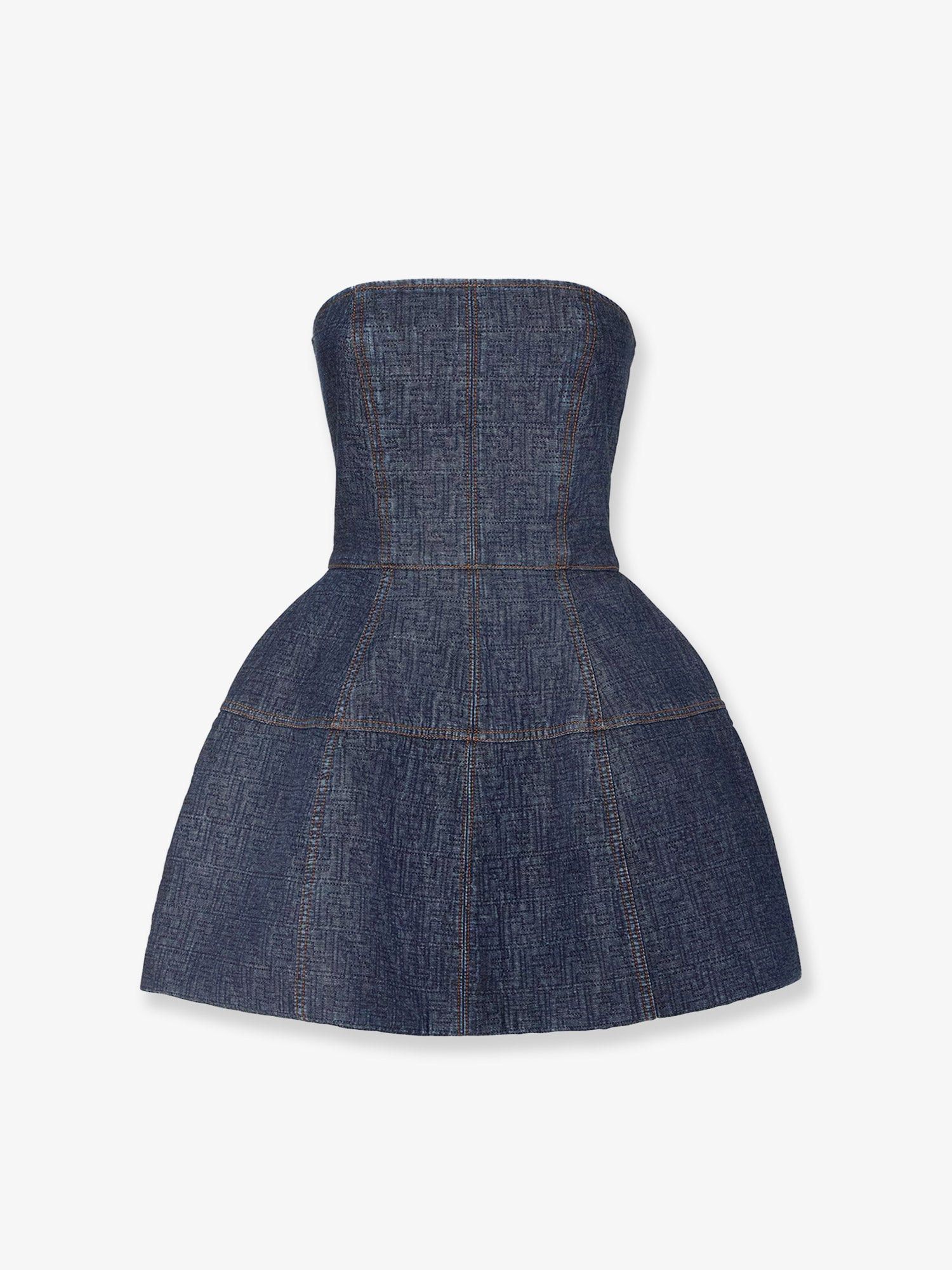 Fendi Padded Denim Mini Dress Size M / US 6-8 / IT 42-44 - 1 Thumbnail