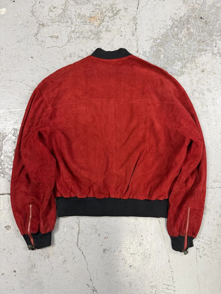 Versace 2000s Versace Red Leather Bomber Jacket Size US M / EU 48-50 / 2 - 5 Thumbnail