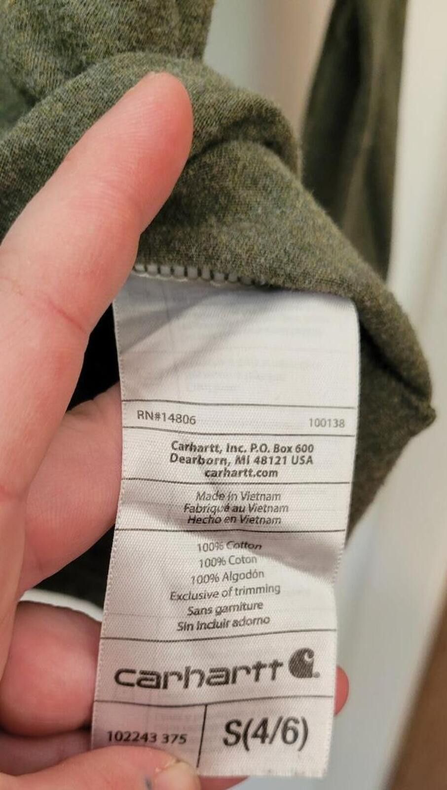 Carhartt Carhartt Women's Long Sleeve Green Cotton Shirt Size S (4/6) Size S / US 4 / IT 40 - 3 Thumbnail