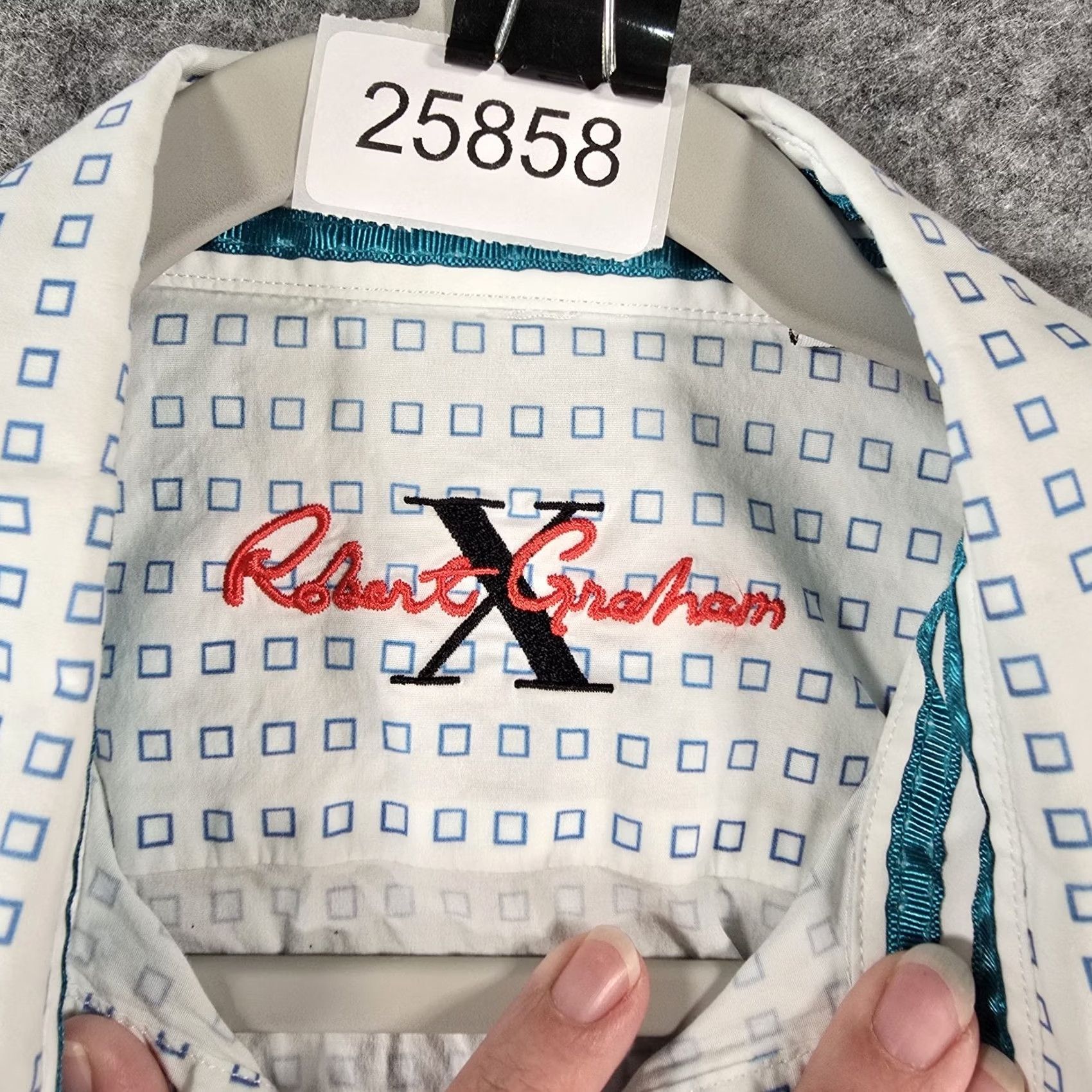 Robert Graham Robert Graham Shirt Mens Medium Tailored Fit Short Sleeve Button Up White Multi Size US M / EU 48-50 / 2 - 7 Thumbnail