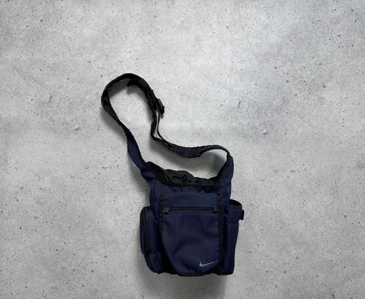 Nike Vintage Cargo Bag Swoosh Y2K Drill Crossbody Sling in Blue, Men's