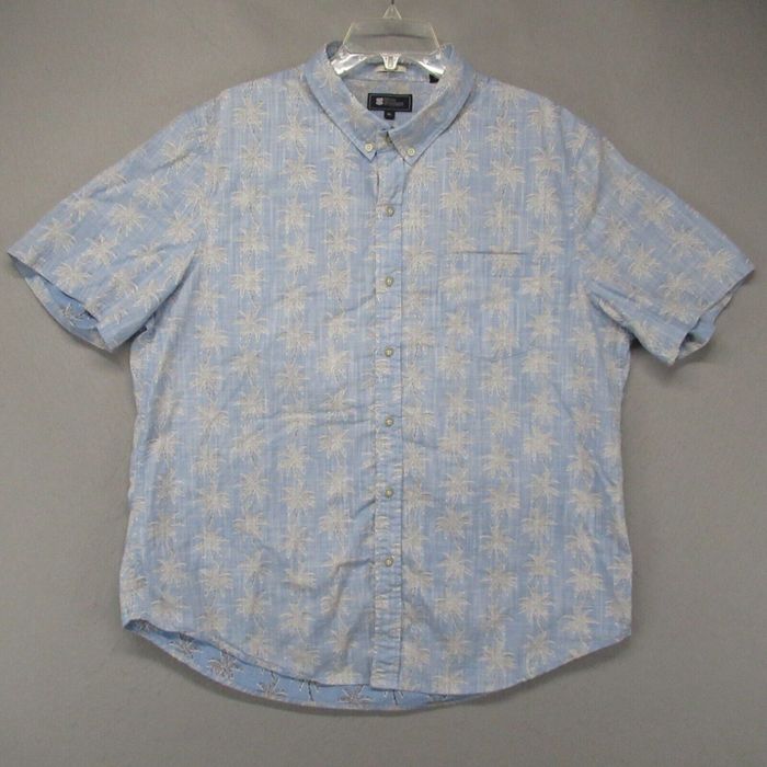 Reyn Spooner Reyn Spooner Shirt Men XL Blue Tailored Fit Hawaiian Palm ...