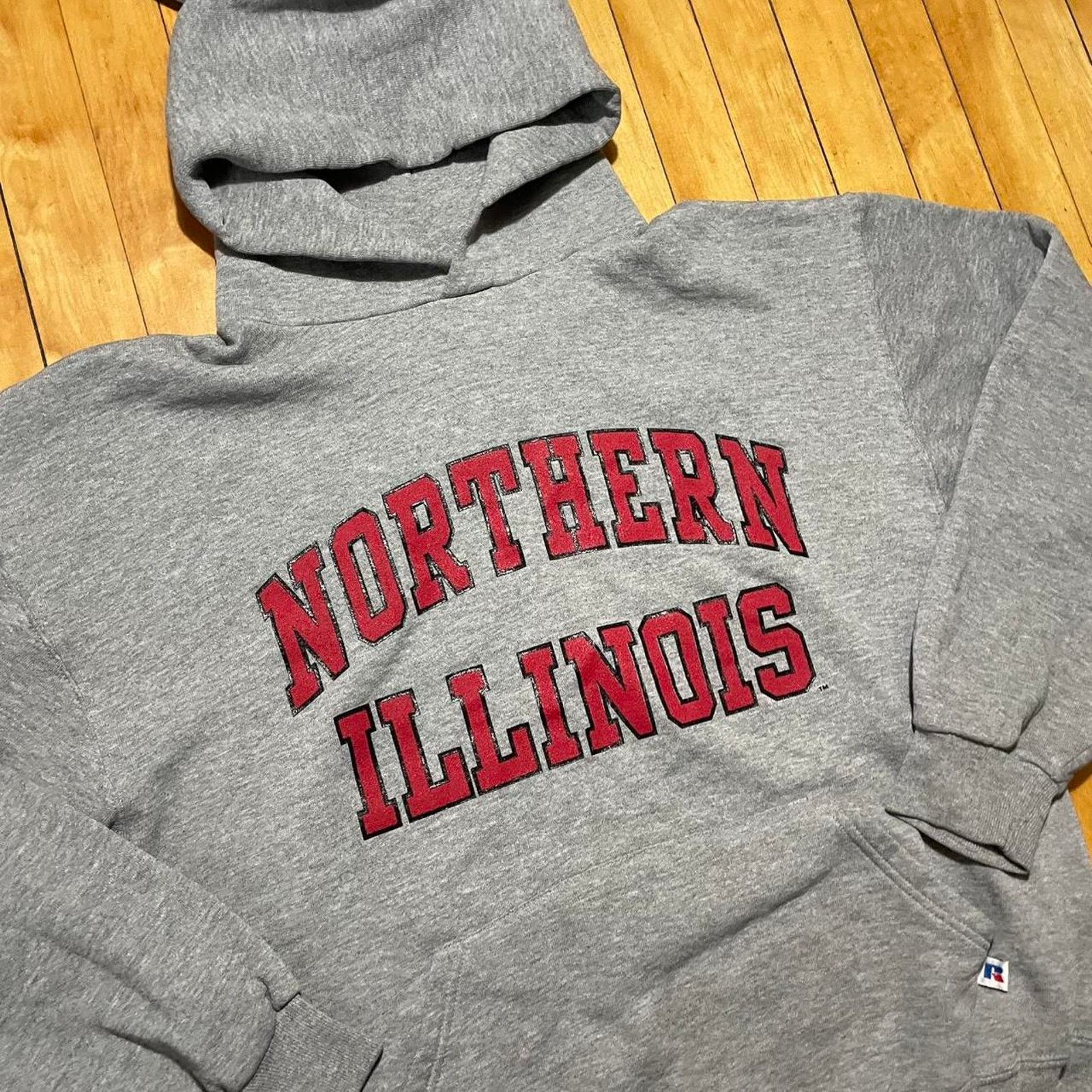 Russell Athletic Vintage Northern Illinois Hoodie Mens L Gray Russell NIU Size US L / EU 52-54 / 3 - 3 Thumbnail