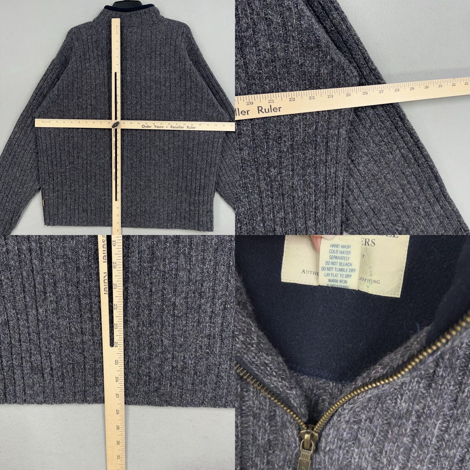 American Eagle Outfitters VINTAGE American Eagle Outfitters Sweater Mens XL Gray Ribbed 100% Wool Size US XL / EU 56 / 4 - 8 Thumbnail