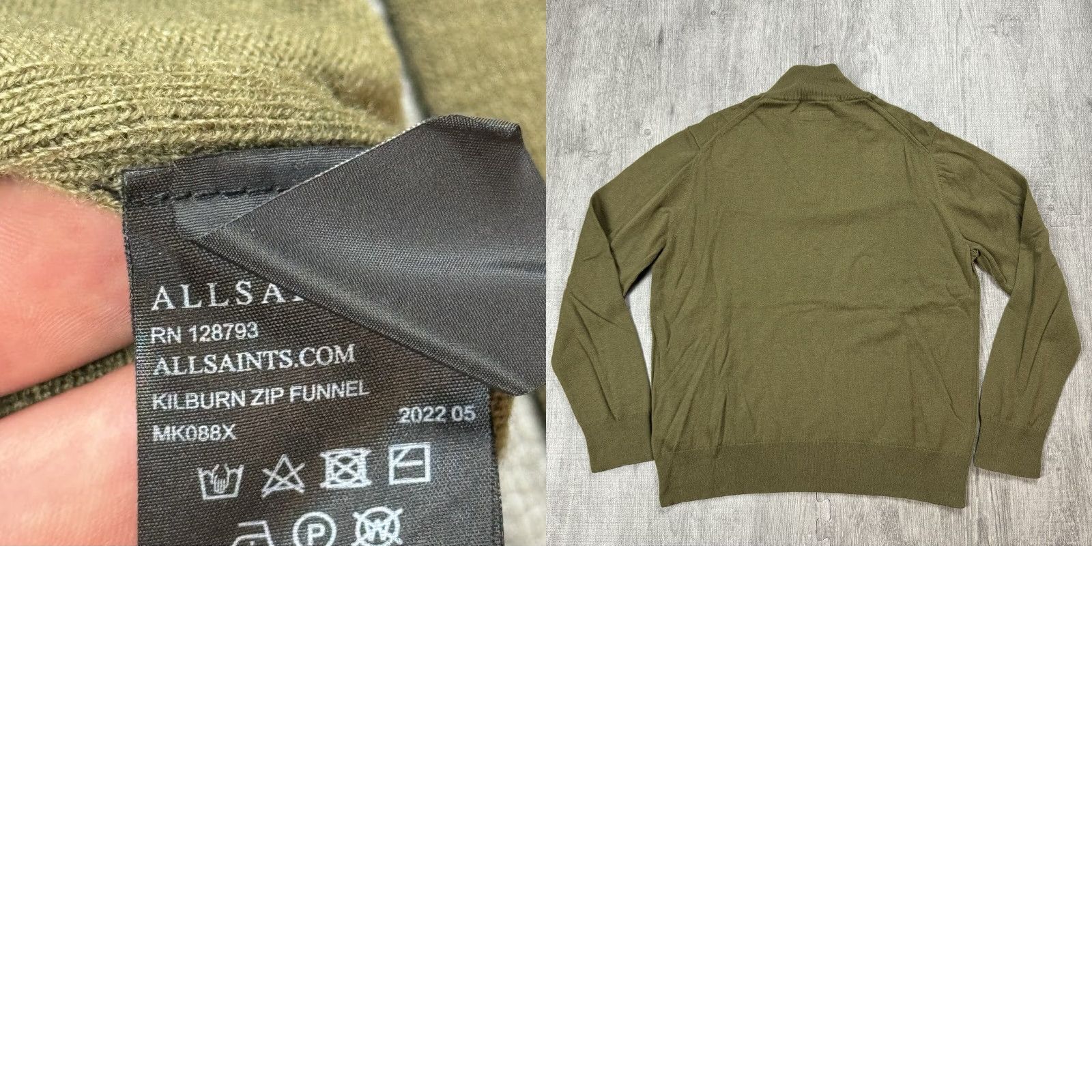 Allsaints ALL SAINTS Wool Funnel Neck Sweater Pullover Ramskull Green XXL Knit Mens Size US XXL / EU 58 / 5 - 8 Thumbnail
