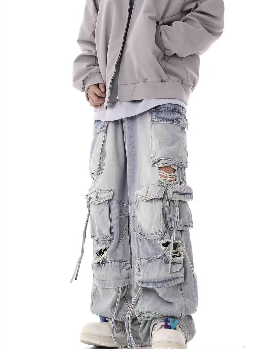 Light Blue High Street Vintage Casual Jeans