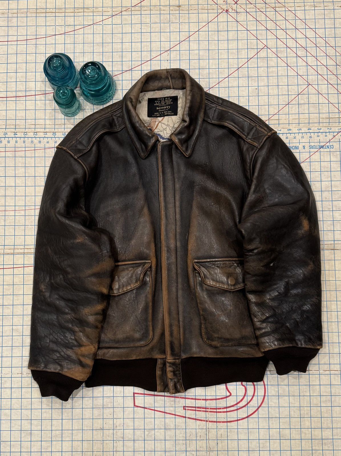 Schott Vintage Schott NYC A-2 Leather Bomber Jacket Mens Size Large Size US L / EU 52-54 / 3 - 3 Thumbnail