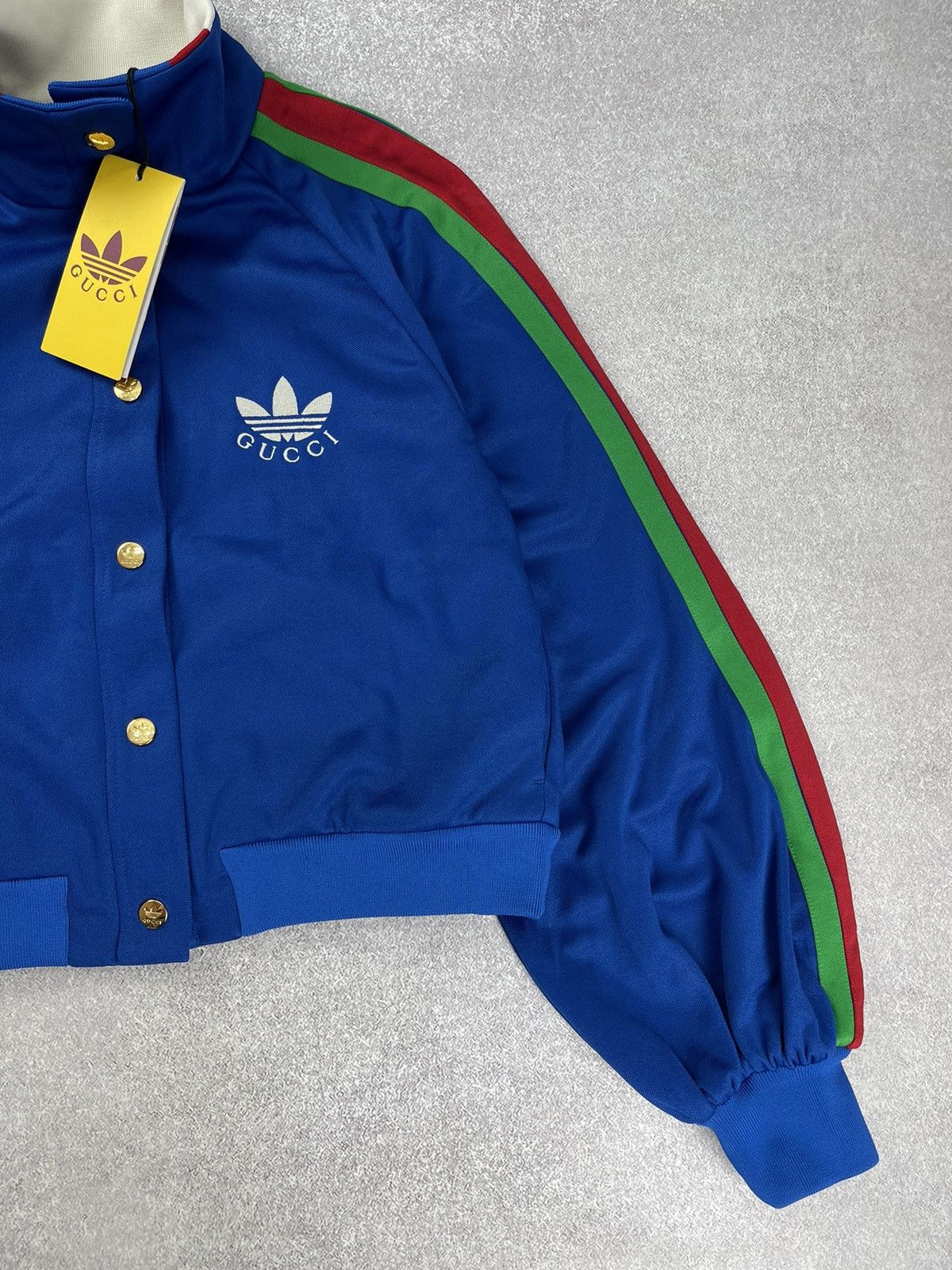 Adidas × Gucci Adidas x Gucci Cropped Jacket Cobalt Blue Size XS Size XS / US 0-2 / IT 36-38 - 4 Thumbnail