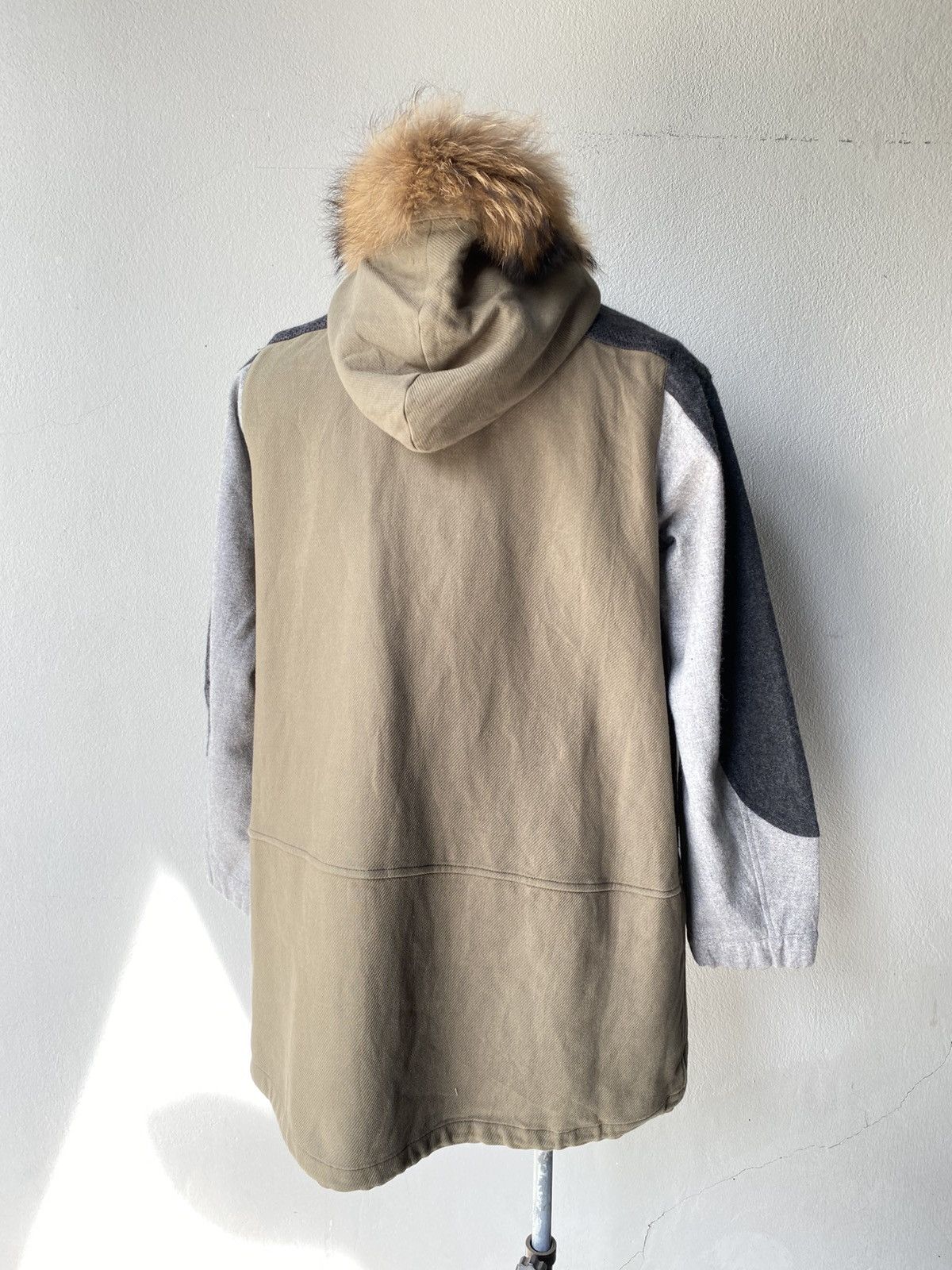 Tsumori Chisato TSUMORI CHISATO Khaki & Knit Fur Hood Coat Size US M / EU 48-50 / 2 - 12 Thumbnail