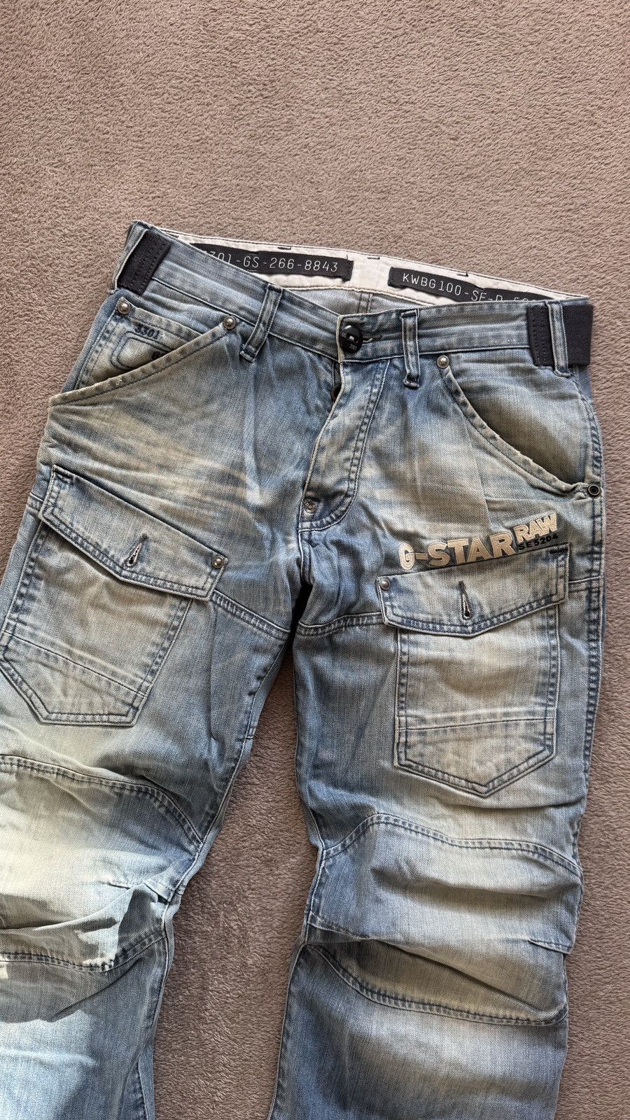 Engineered Garments G-Star Y2K faded mudwash distressed belt Jeans ysl lgb levis Size US 30 / EU 46 - 4 Thumbnail