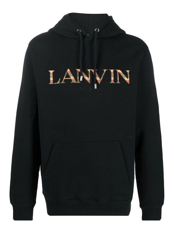 Lanvin o1y0225 Embroidered Logo Hoodie in Black Size US S / EU 44-46 / 1 - 1 Thumbnail