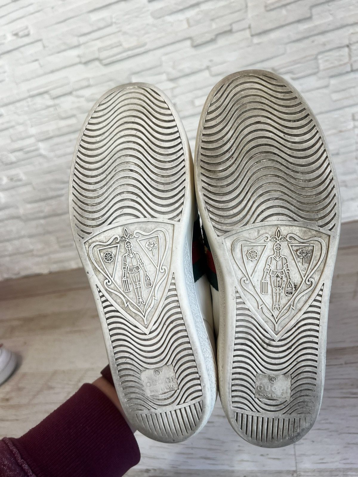 Gucci Gucci Ace Pineapple Ladybug Embroidered Leather Sneakers Size US 6.5 / IT 36.5 - 7 Thumbnail