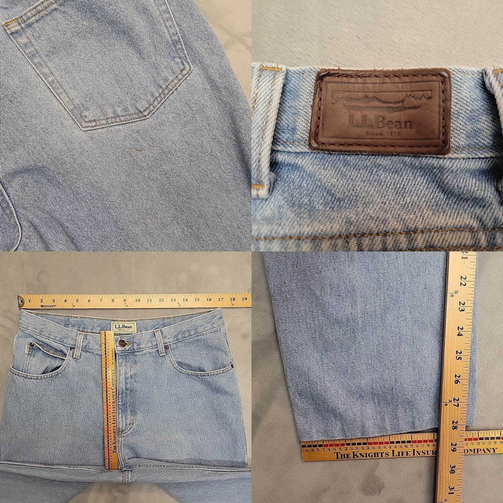 Vintage VINTAGE LL Bean Jeans Mens Blue Light Wash 100% Cotton Outdoor Comfort Jeans Mens 35 Blue 90s? Size US 35 - 8 Thumbnail