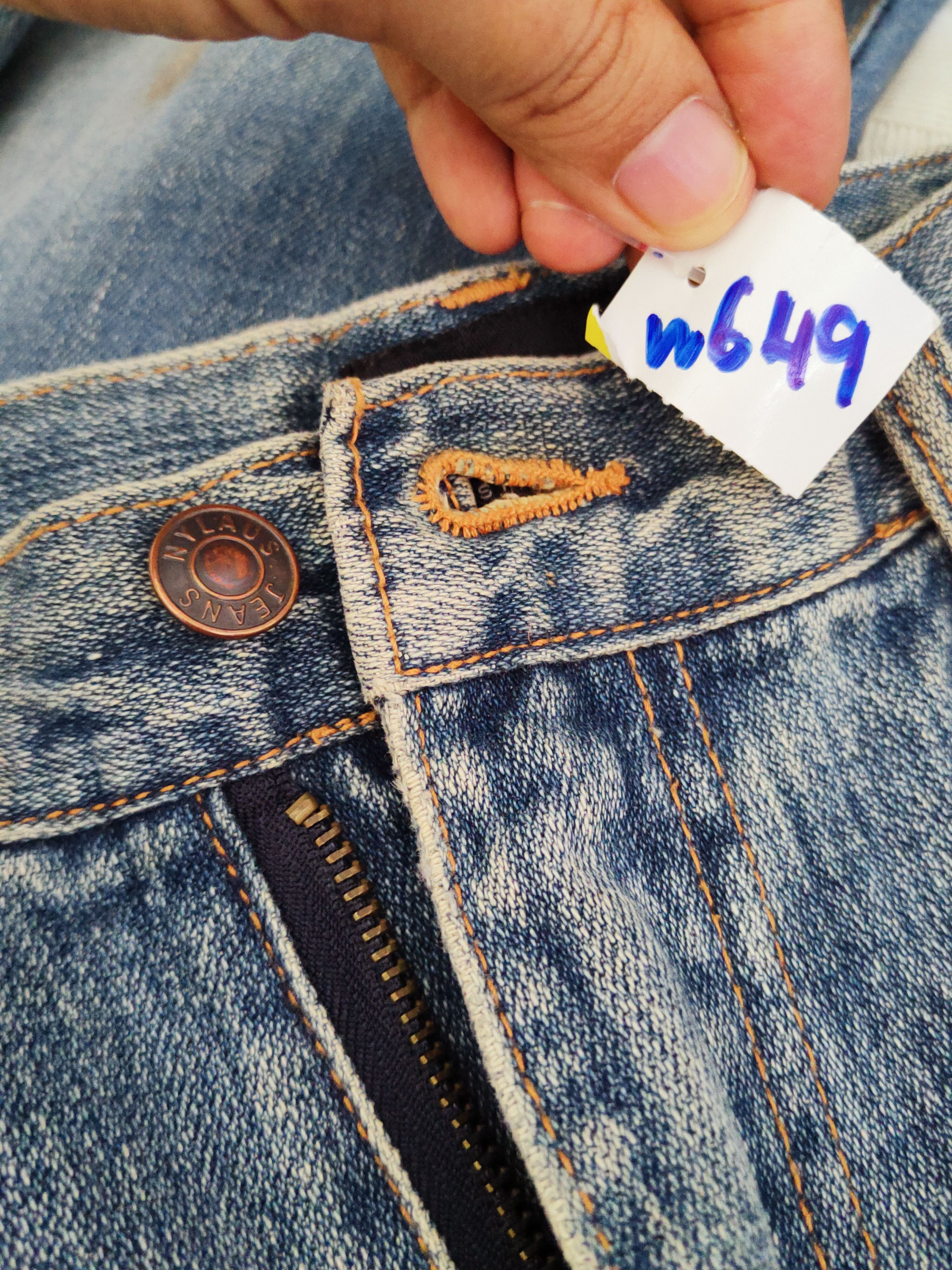 Japanese Brand Nylaus Crew Blue Distressed Ripped Jeans #W649 Size US 32 / EU 48 - 18 Thumbnail