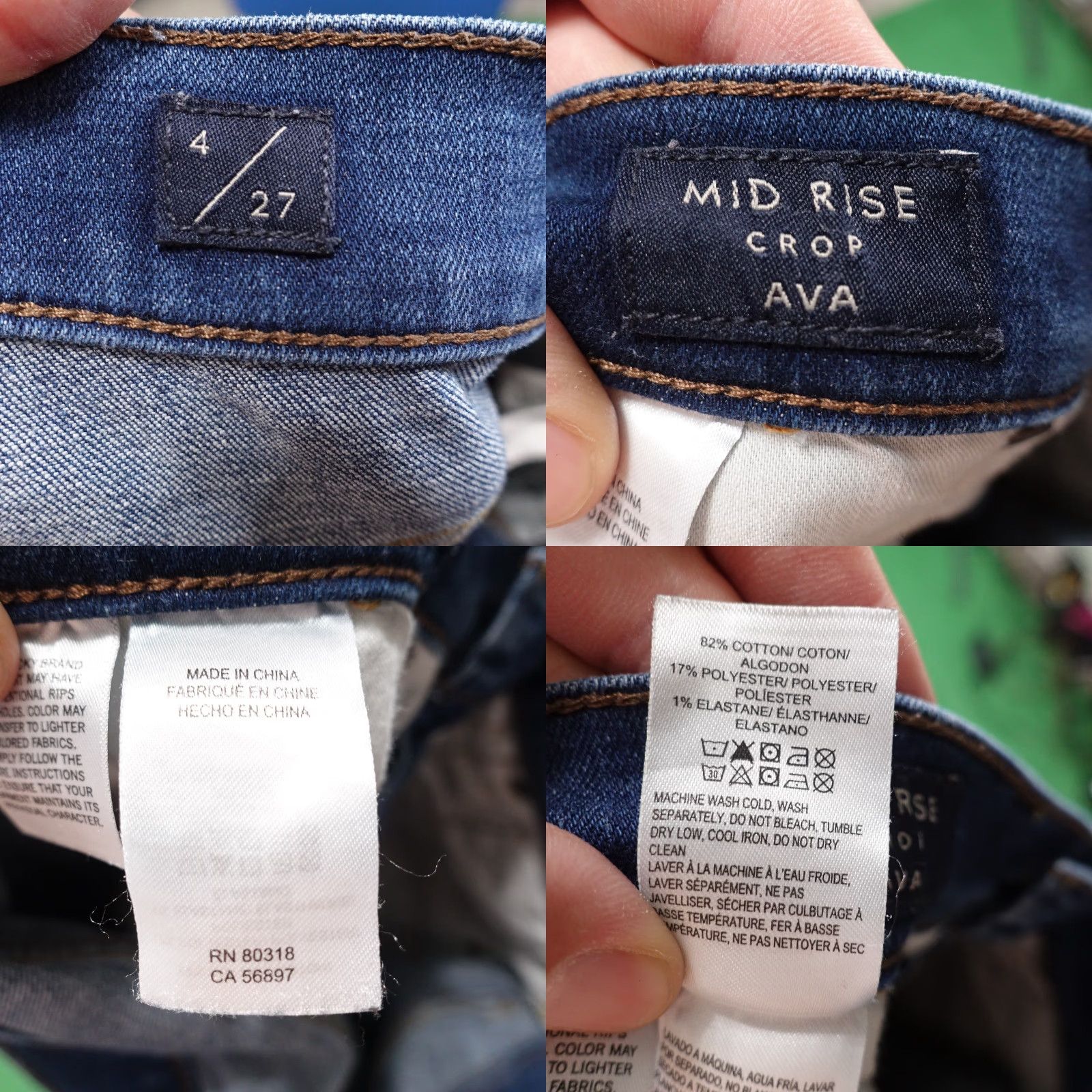 Lucky Brand Lucky Brand Jeans Womens 4 27 Blue Mid Rise Crop Ava Stretch Denim Skinny -P2 Size 27" / US 4 / IT 40 - 8 Thumbnail